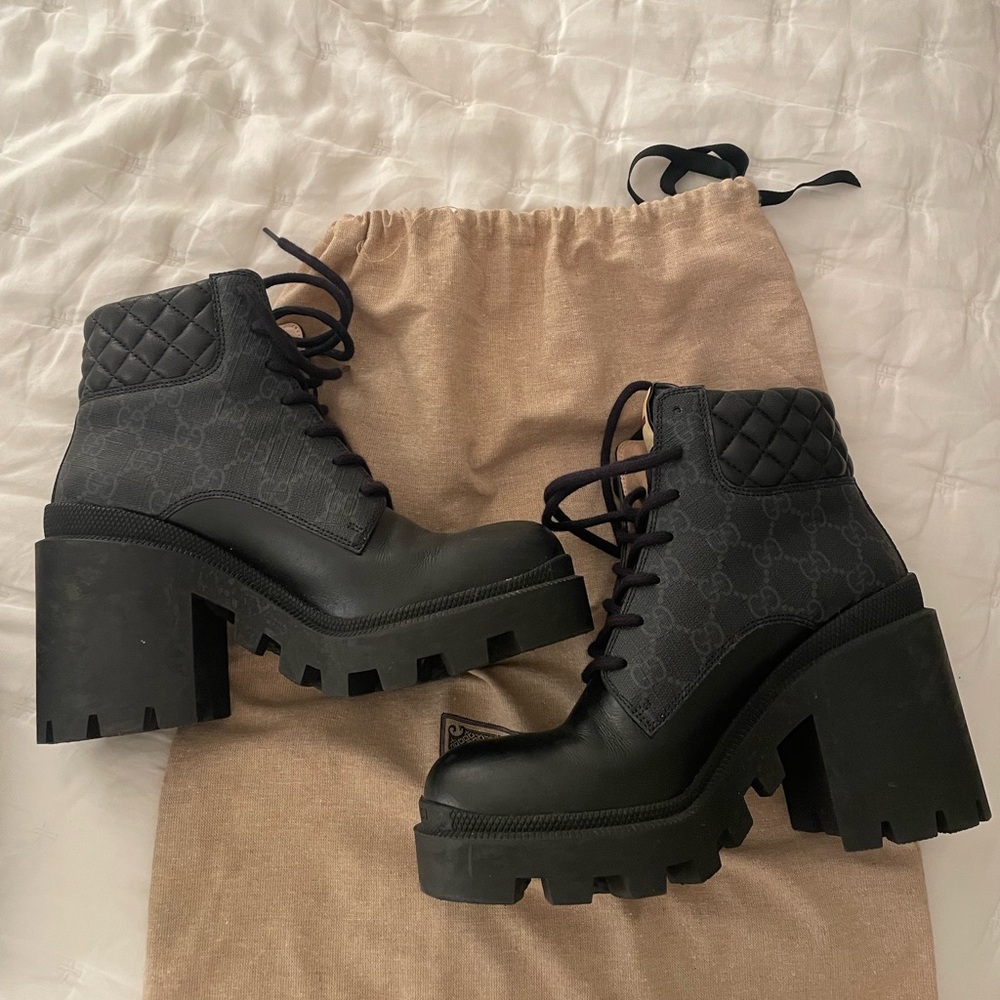 RARE Platform Gucci Ankle Combat Boots (US 7 / EU 37.5)
